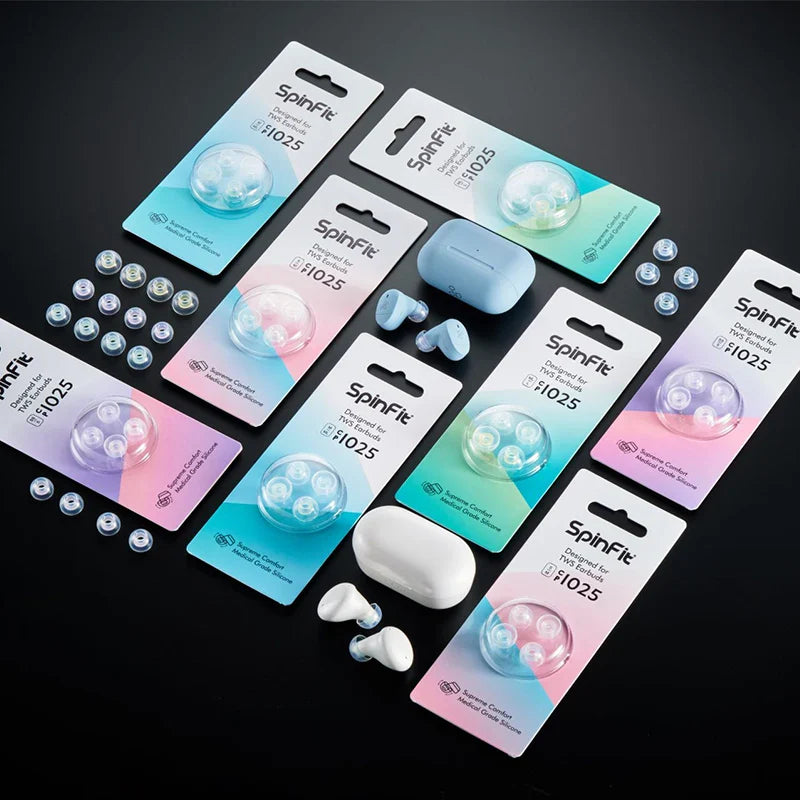SpinFit CP1025 TWS Silicone Ear Tips – Patented Fit for True Wireless Earbuds, Compatible with MTW3, Jabra Elite 7 & Galaxy Buds 2