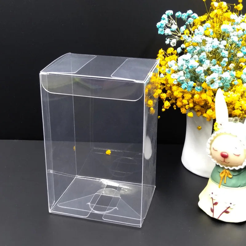 20/50PCS Clear PVC Square Gift Boxes – Multi-Size Transparent Packaging for Chocolate, Jewelry, Toys, Wedding & Party Display