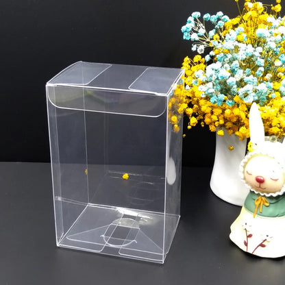 20/50PCS Clear PVC Square Gift Boxes – Multi-Size Transparent Packaging for Chocolate, Jewelry, Toys, Wedding & Party Display