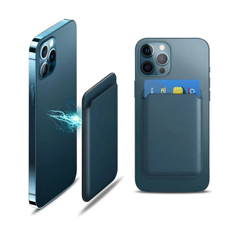 Luxury Magnetic Leather Wallet Case for iPhone 12–16 Pro Max — MagSafe Card Holder Phone Cover