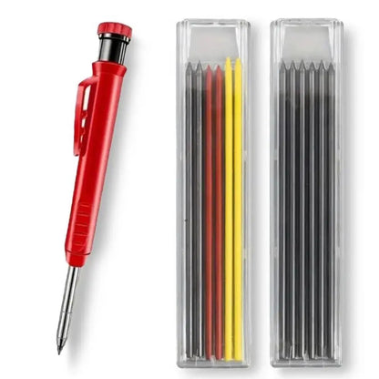 Carpenter Pencil Set for Woodworking - 5 Colors Mechanical Pencils with Refill for Carpentry Marking & Construction Jobs
