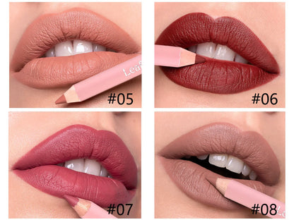 12-Color Matte Lipliner Pencil – Waterproof, Plumping Lip Liner for Natural Nude & Pink Shades | Professional Lip Contour Makeup