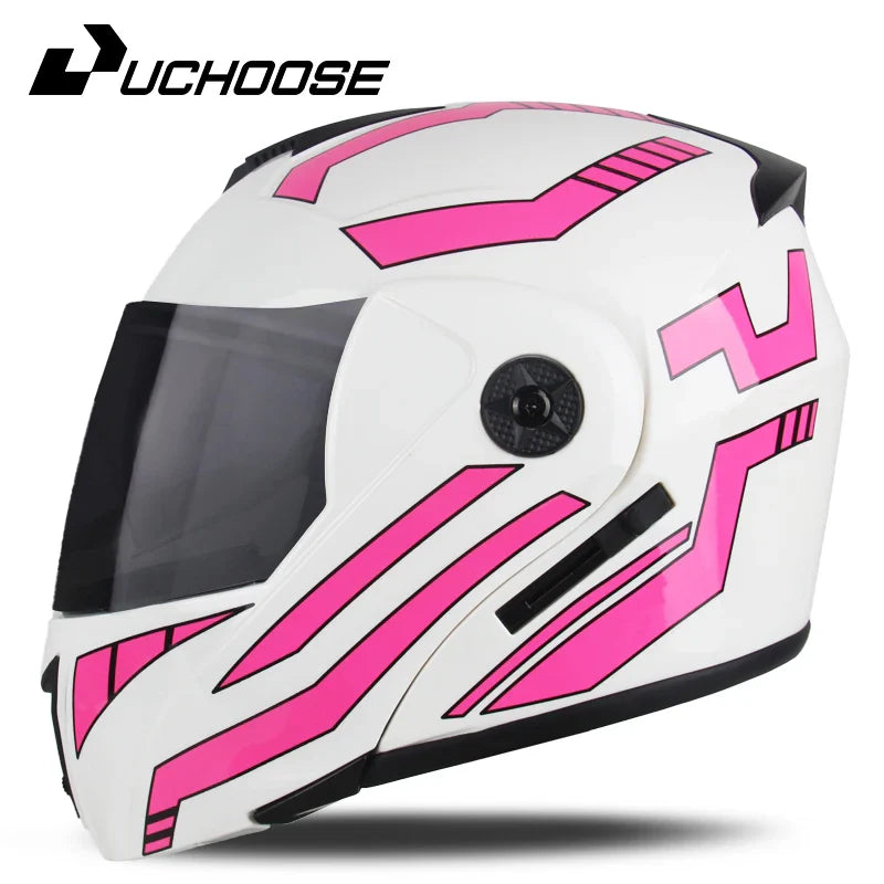 New Full Face Motorcycle Helmet – Racing Helmet with Double Sun Visor & Flip-Up Double Lens for Men & Women, DOT Certified