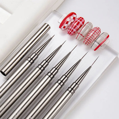 Nail Art Liner Brushes for Striping & Drawing – 6 to 25mm Design Pens, Professional Manicure Tools