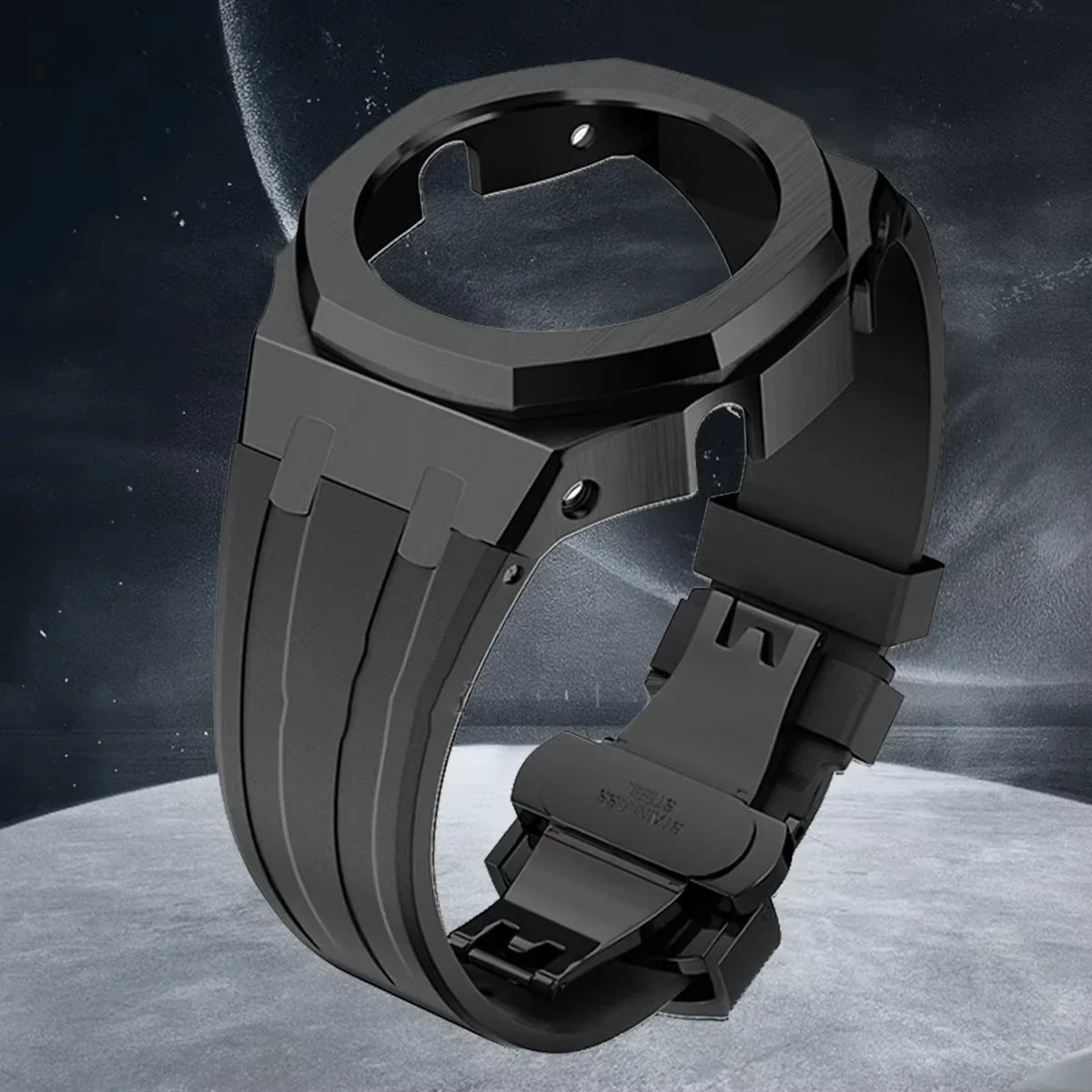 Gen4 Mod Kit for Casioak GA2100/2110 – Metal Bezel, Rubber Watch Case & Stainless Steel Strap