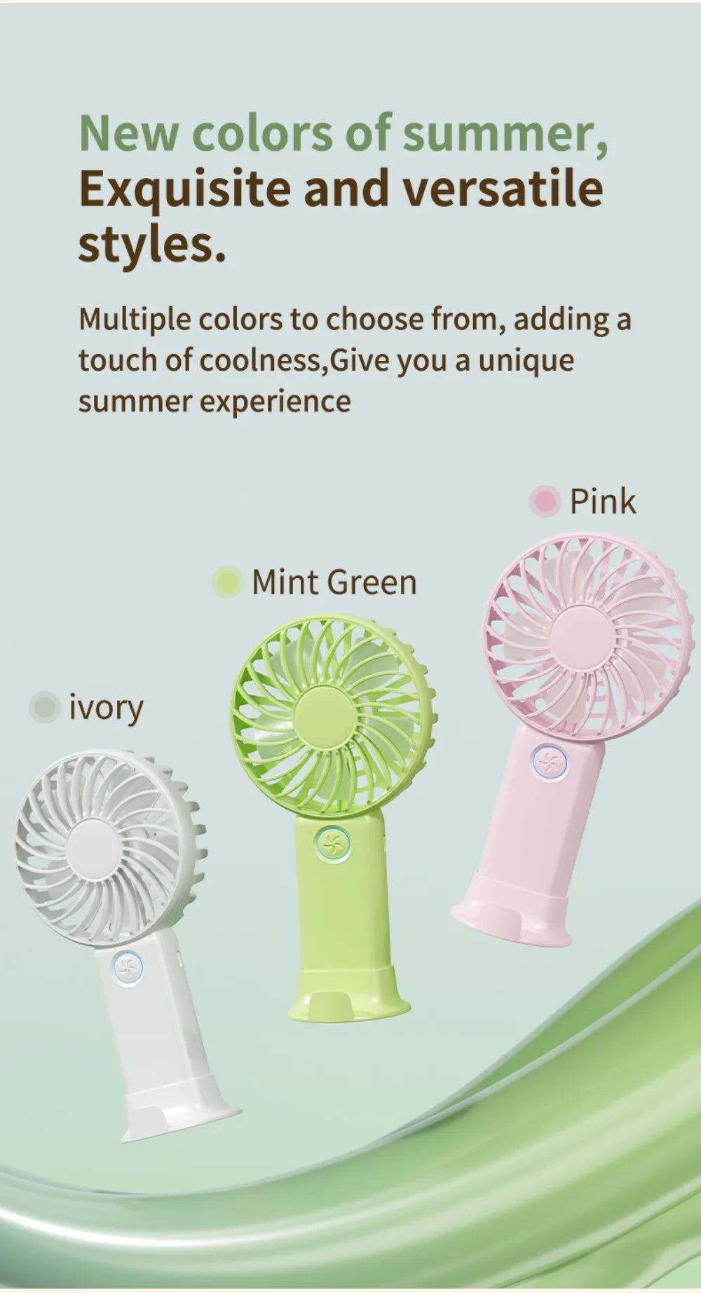 Portable Mini USB Fan – Handheld & Desktop Fan with Phone Holder, 3-Speed Adjustable Wind, Long Battery Life, Multi-Function Cooling Fan