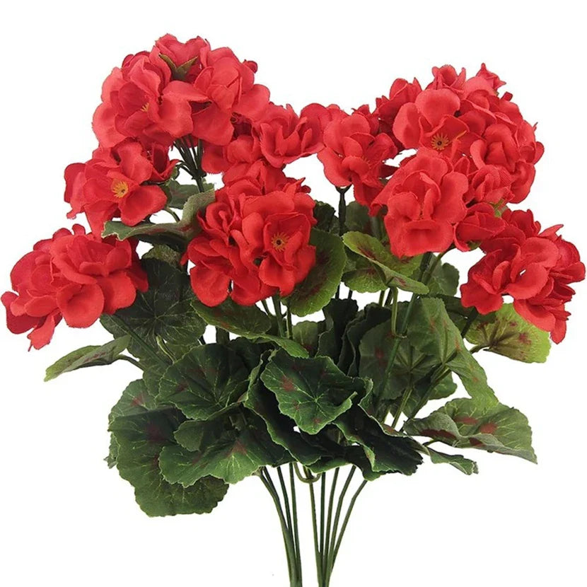 1/5PCS Artificial Begonia Silk Flowers – UV Resistant Outdoor Faux Plants for Wedding, Garden Arch, Home Décor & DIY Gifts