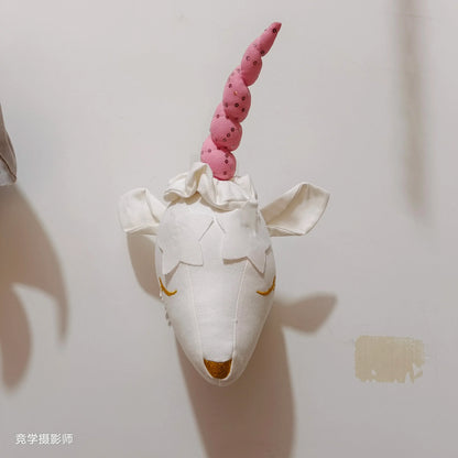 Handmade 3D Felt Animal Heads — Elephant & Swan Wall Hanging Decor for Nursery & Kids’ Bedroom