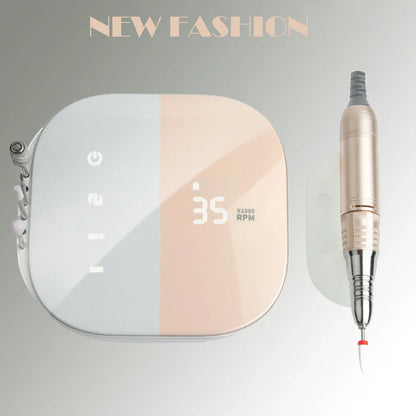 High-Quality Electric Nail Drill Machine 35,000 RPM – HD Display, Metal Manicure Pen, Professional Nail Lathe & Sander