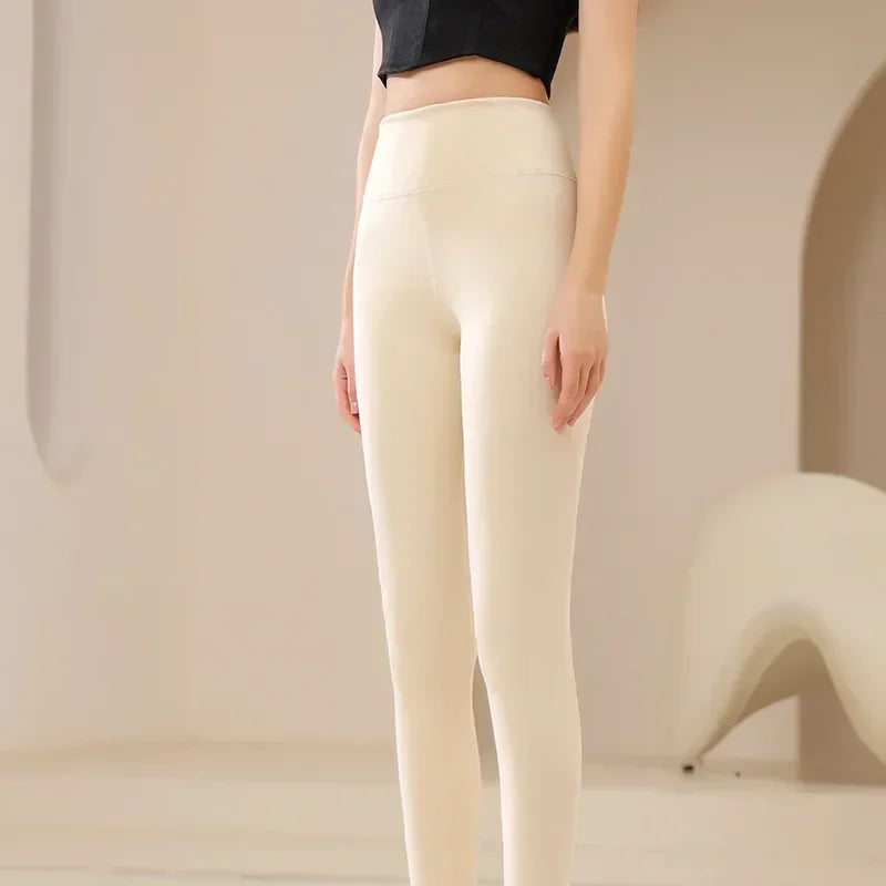 Women's Thermal Winter Tights – Fleece-Lined Sheer Velvet Pantyhose, Thick Warm Leggings with Plush Inner Layer