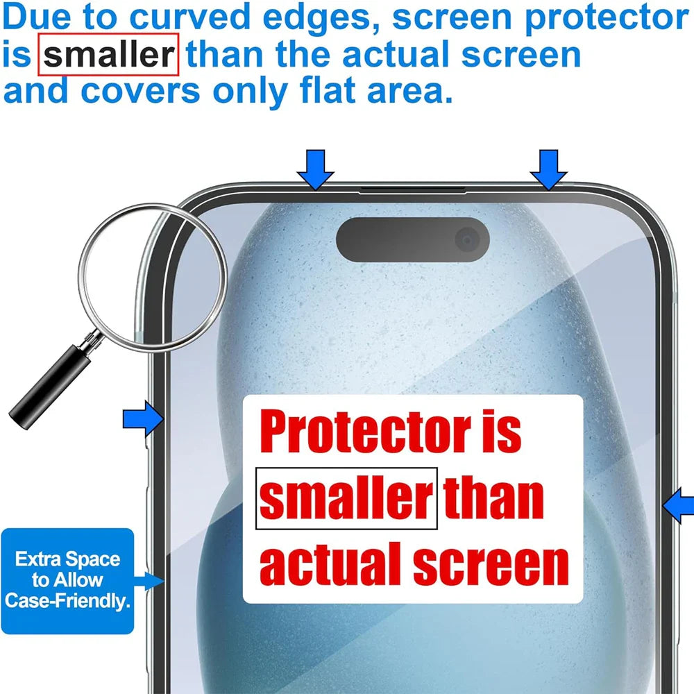 Clear Tempered Glass Screen Protector for iPhone 17, 16, 15 Pro Max, 14, 13, 12, 11 & iPhone 13 Mini 16 Plus