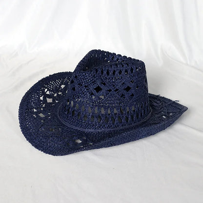Melesh Western Women's Mint Green Cowboy Hat – Straw, Wide Brim, Plasticity Strong for Sunshine & Beach Wear