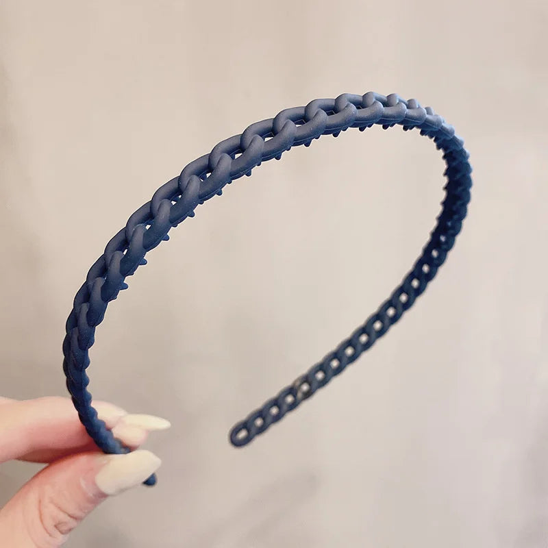 Elegant Solid Color Wave Hairbands for Women – Toothed Non-slip Hair Combs, Face Wash & Sports Headbands, Hair Accessories for Girls