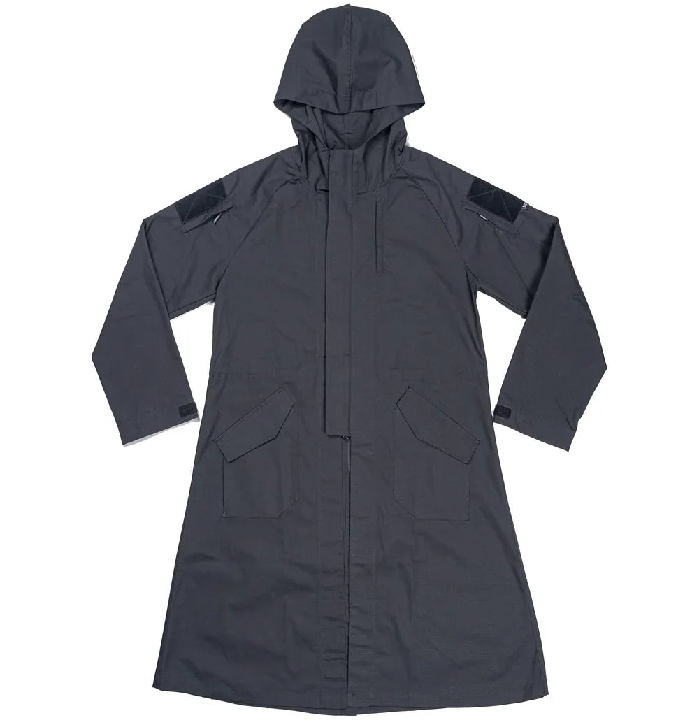 Polyester-Cotton Long Tactical Trench Coat – Hooded Outdoor Hunting & Cosplay Jacket