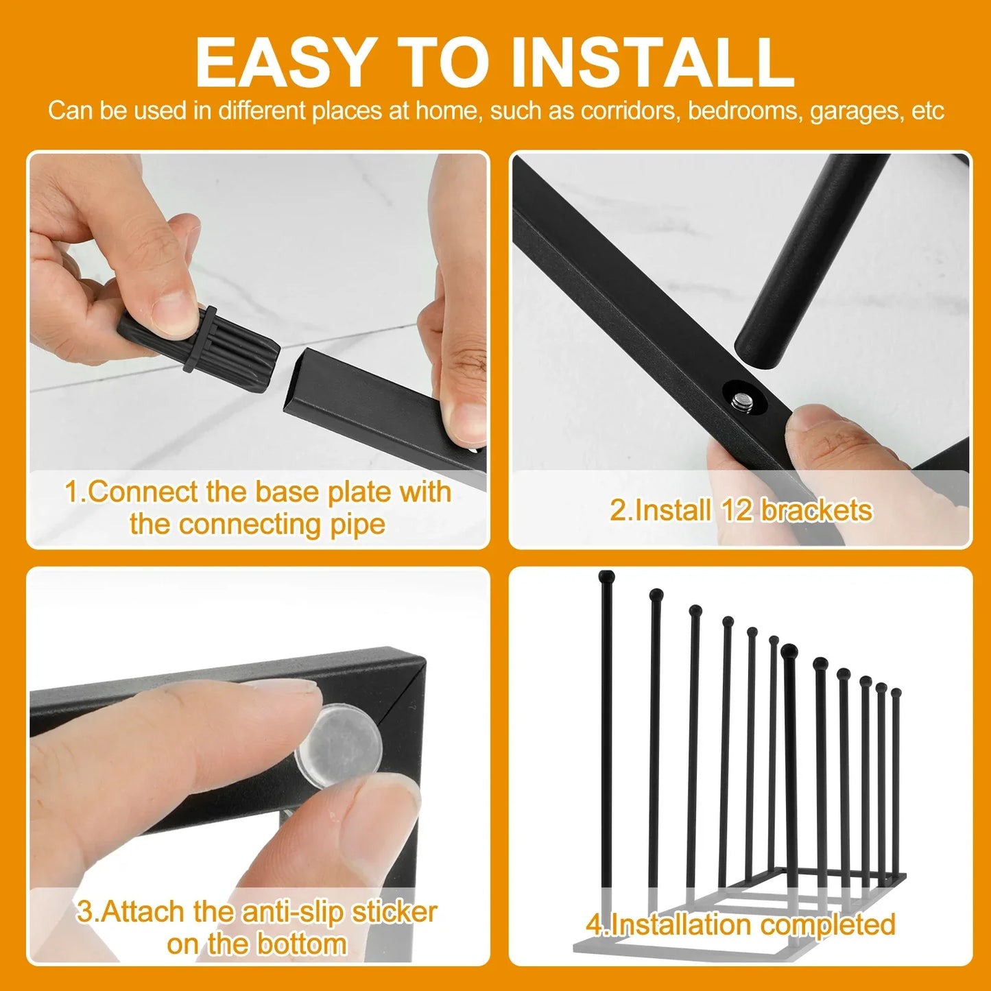 Free-Standing Metal Boot Rack Organizer – Removable Tall Boot Storage Holder, Multifunctional Home Boot Rack