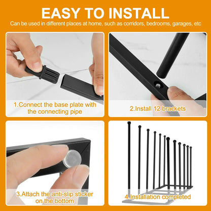 Free-Standing Metal Boot Rack Organizer – Removable Tall Boot Storage Holder, Multifunctional Home Boot Rack