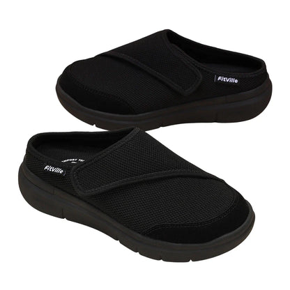 FitVille Women’s Orthopedic Wide Fleece-Lined Slippers, Arch Support Recovery Clogs Comfortable Slip-On Footwear for Daily Wear