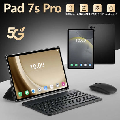 Original Pad 7s Pro 10.1" Tablet – Android 15, 22GB+2TB, 5G Dual SIM, 10000mAh Kids & Global Version