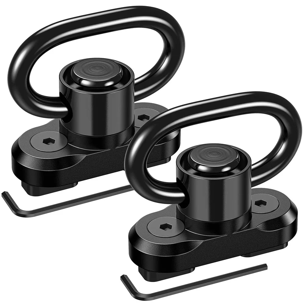 2PCS Tactical QD Sling Swivel Mount – 360° Quick Release Adapter for Rifle, Gun Sling Buckle Attachment Accessory