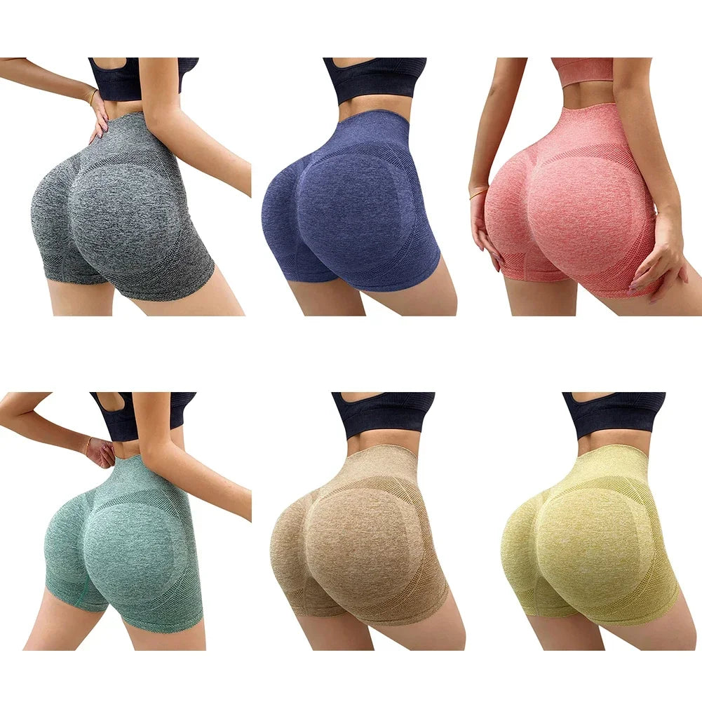 Women’s Sexy Booty Push-Up Sport Yoga Shorts — Seamless Spandex High Waist Running & Cycling Fitness Leggings