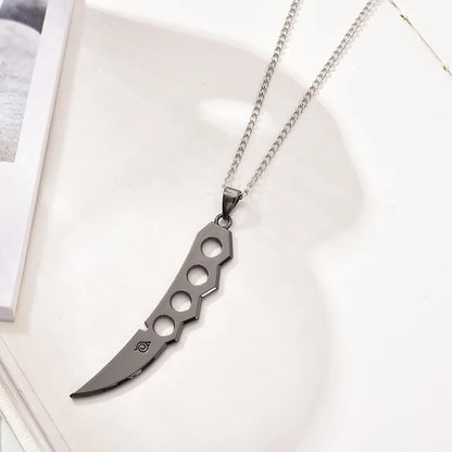 Anime Naruto Necklace Metal Alloy Pendant – Kakashi Kunai & Uzumaki Shuriken Cosplay Accessories & Collectible Toy