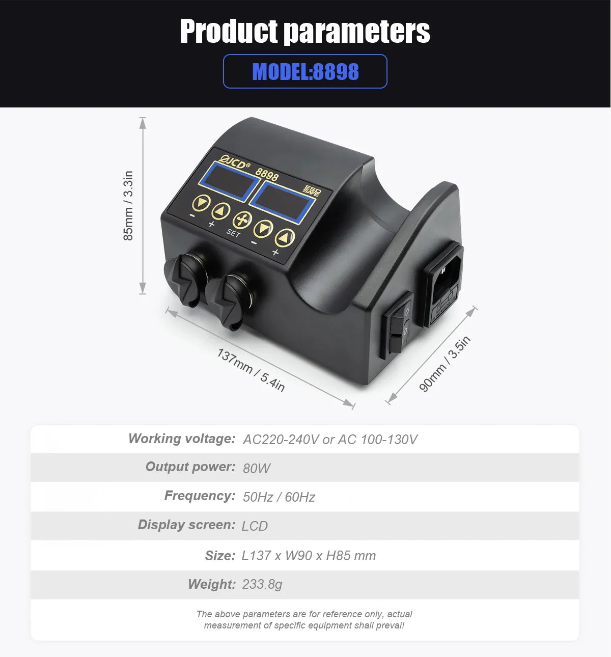 JCD 8898 2-in-1 Soldering Station 750W – Soldering Iron & Hot Air Gun for BGA SMD Phone Repair & Welding
