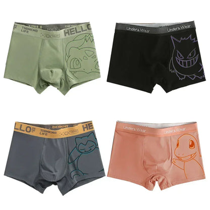 Pokémon Anime Boxer Briefs - Men’s & Boys’ Charmander, Charizard, Bulbasaur, Gengar & Pikachu Underwear