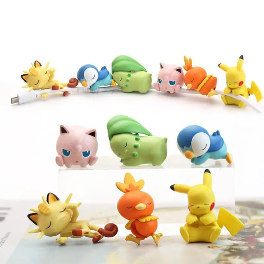 Anime Pokémon USB Cable Bite Case – Pikachu & Eevee Figure Toy Cosplay Prop Gift
