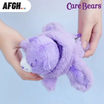 Care Bears Plush Keychain - 17cm Rabbit Ear Hood Furry Cartoon Bag Charm