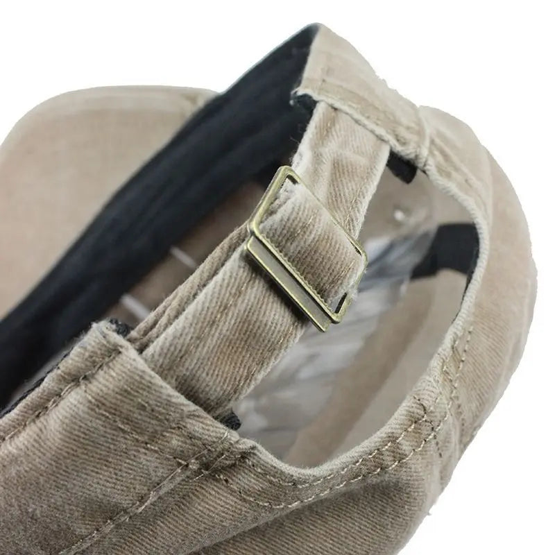 Men’s Cotton Military Cap – Washable Flat Top Sun-Proof Hat for Spring, Summer, and Autumn