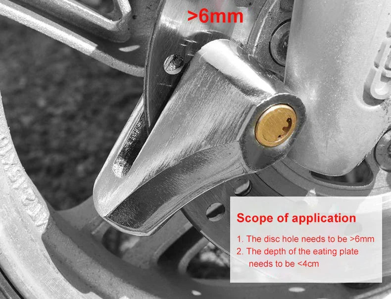Motorcycle Waterproof Disc Brake Lock — Anti-Theft Wheel Padlock with Keys for Motorcycles, Scooters & Mopeds