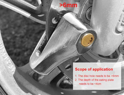 Motorcycle Waterproof Disc Brake Lock — Anti-Theft Wheel Padlock with Keys for Motorcycles, Scooters & Mopeds