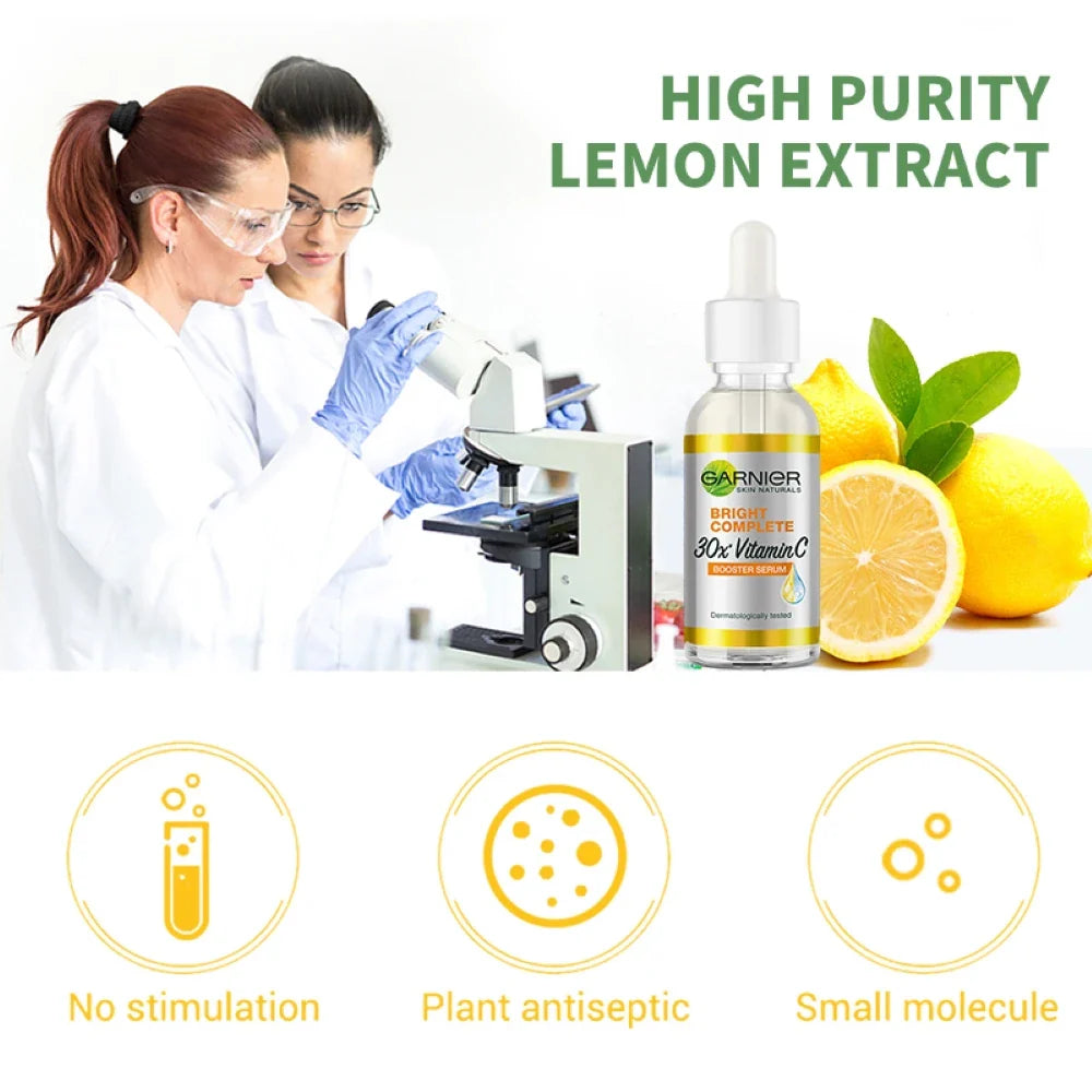 Garnier Bright Complete Vitamin C Booster Serum – 30x Niacinamide Essence for Whitening & Acne Mark Fade, 30ml