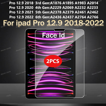 2-Pack Tempered Glass Screen Protector for iPad Pro & Air 12.9"/13"/11" — Compatible with M2/M3/M4/M5 (2024–2025)
