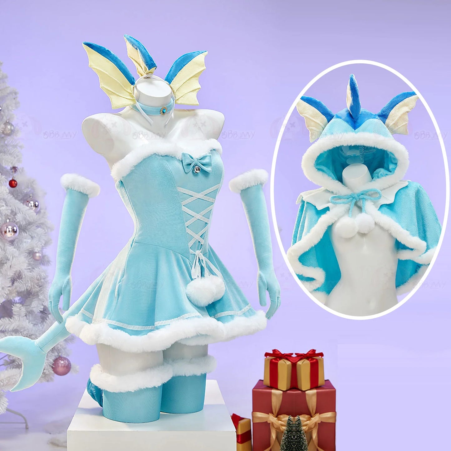 Anime Vaporeon Umbreon Sylveon Cosplay Costume - Sexy Cloak Dress Outfit for Women, Halloween & Christmas