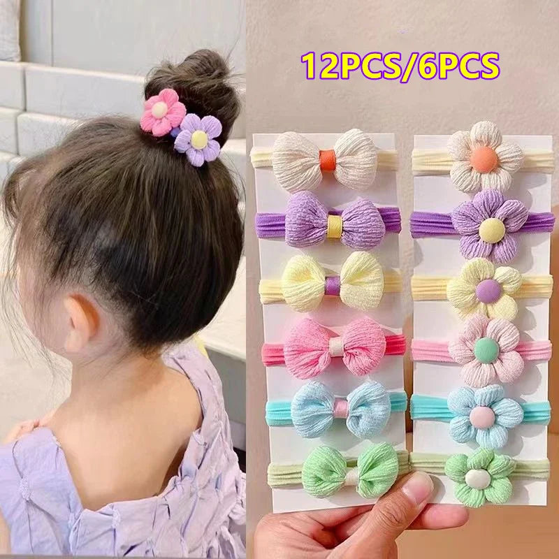 20PCS/10PCS Elastic Hair Bands with Flower Style – Girls’ Hair Accessories for Birthday Party Headwear