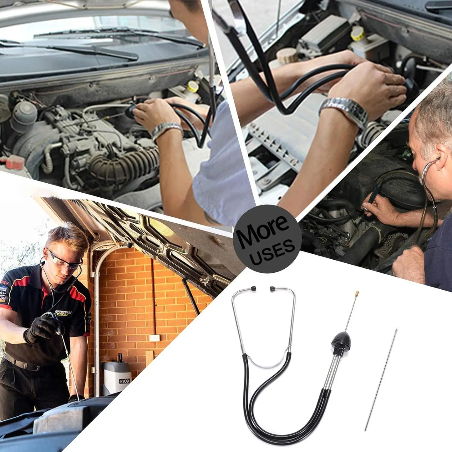 Auto Cylinder Stethoscope — Mechanics Tool for Car Engine Diagnostics and Automotive Sound Detection