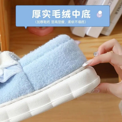 Sanrio Cinnamoroll Hello Kitty Kuromi Cotton Slippers – Cute Cartoon Winter Indoor Shoes with Thick Sole for Warmth