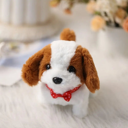 Cute Plush Robot Puppy Toy - Interactive Walking, Barking & Tail Wagging Plush for Kids (No Battery)