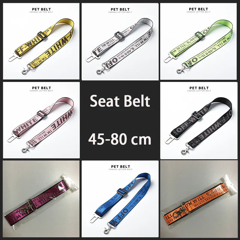 Nylon Dog Collar & Harness Set – Adjustable Durable Leash, Trendy Pet Accessories for Small & Medium Dogs, Seat Belt Safe