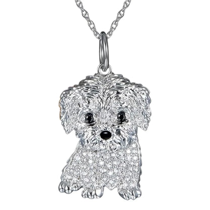Schnauzer Dog Pendant Necklace – Cute & Elegant Puppy Jewelry for Women, Perfect Gift for Dog Lovers
