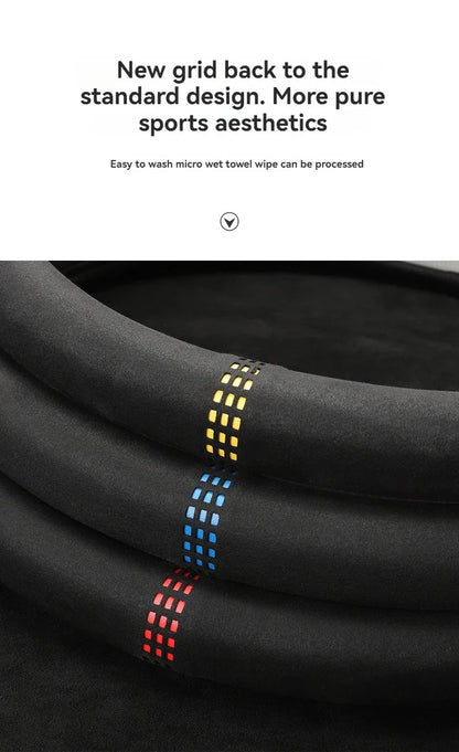 All-Season Suede Steering Wheel Cover — Ultra-Thin, Non-Slip, Breathable Fit for Round & D-Shaped Wheels