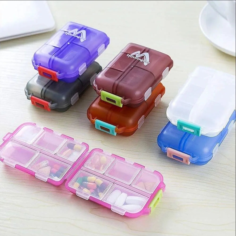 Tcare Travel Pill Organizer – Moisture-Proof Pills Box for Pocket or Purse, Portable Medicine & Vitamin Holder Container