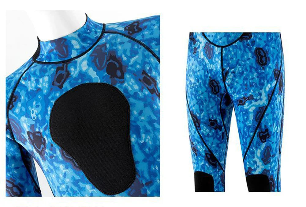 3mm Spearfishing Wetsuit – Neoprene Full Body Thermal Suit for Fishing, Diving, Surfing, Snorkeling & Kayaking, Camouflage Design
