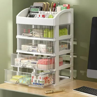 Hot Drawer Makeup Organizer – Large Capacity Plastic Storage Box, Lipstick Holder & Office Supplies Organizer