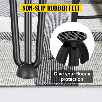 VEVOR 4Pcs Metal Hairpin Table Legs – 16-40 Inch, 3-Rod Design for DIY Furniture, Bench, Dining, Coffee Table