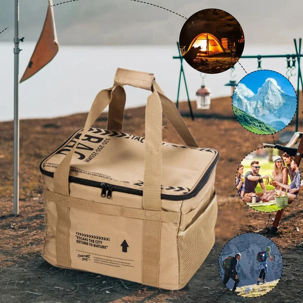 30-42L Waterproof Tactical Camping Storage Bag – Insulated Folding Organizer for Outdoor Gear, Picnic, and Field Equipment