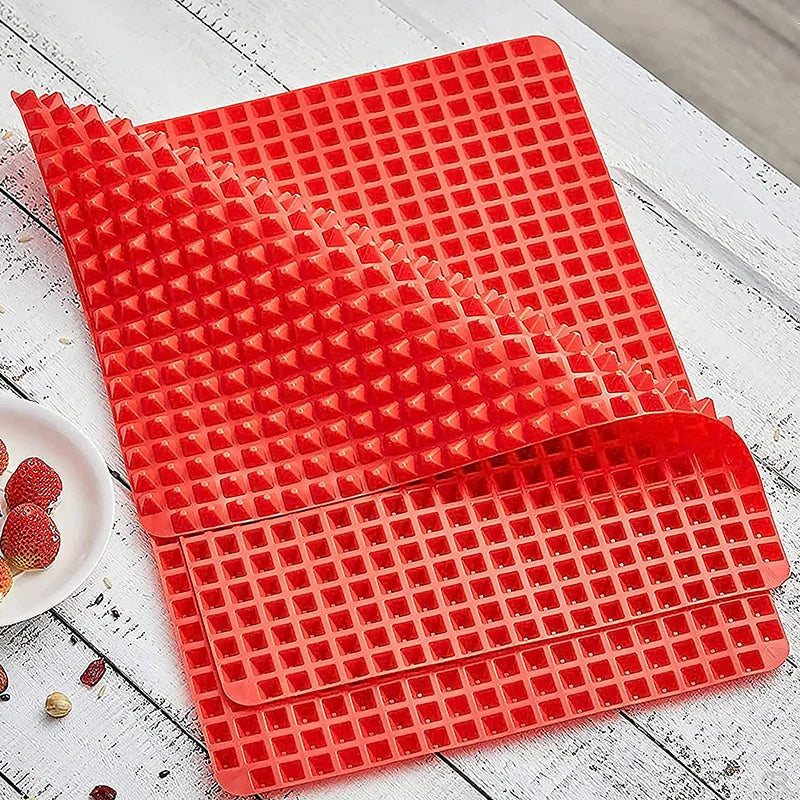 Silicone Cooking Mat – Heat-Resistant Pyramid Baking Sheet for Pizza, BBQ, Grilling & Roasting