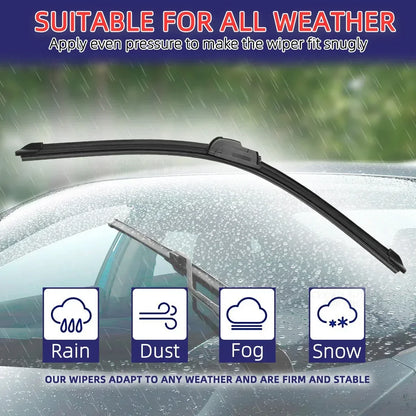 Car Wiper Blades J Hook – Soft Rubber Windscreen Wipers, 13" 18“ 19" 20" 21" 22" 24" 26" Sizes for Automobiles
