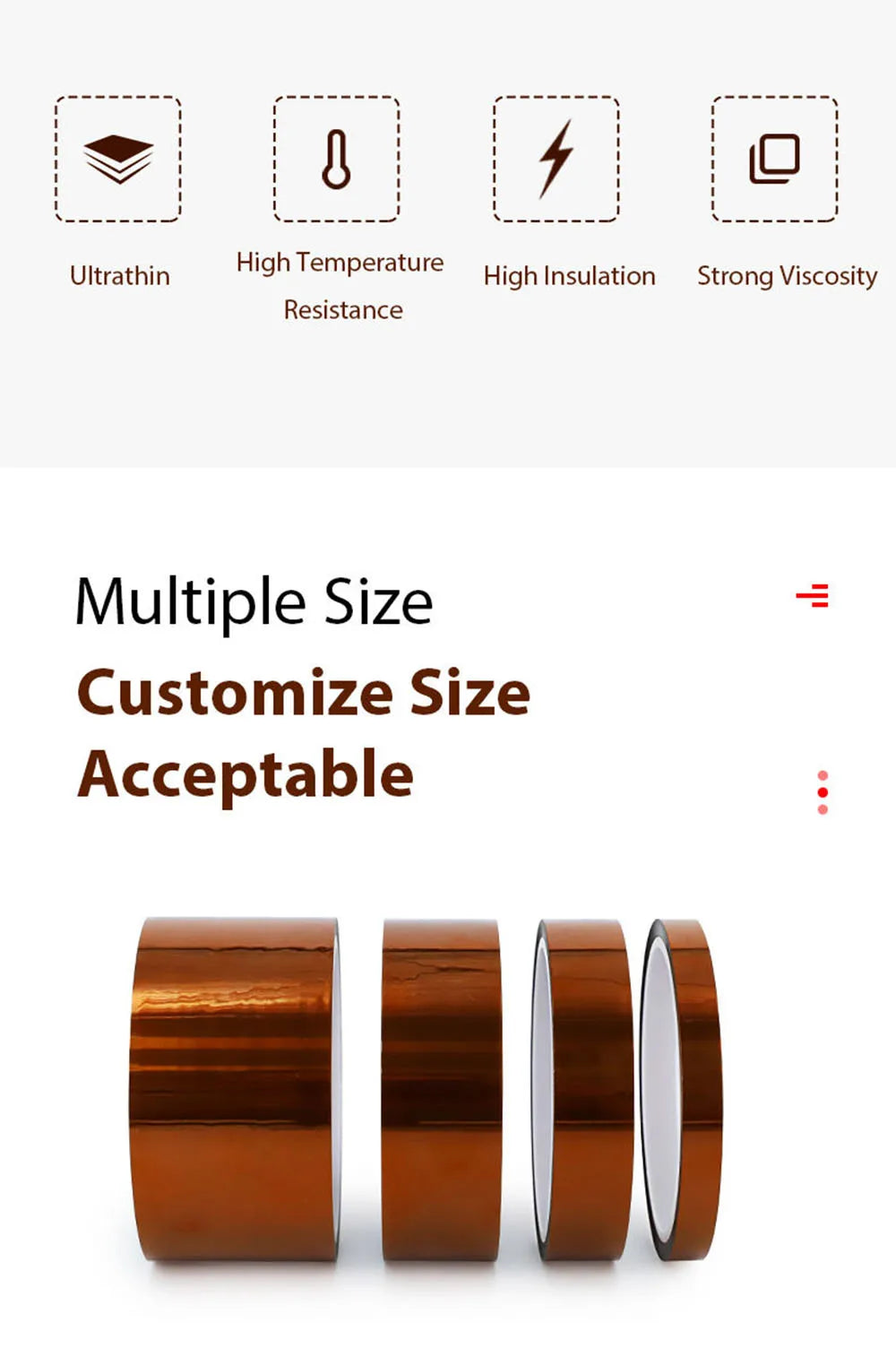 High-Temperature Polyimide BGA Kapton Tape – 33M Thermal Insulation Adhesive for Electrical & 3D Printing Protection